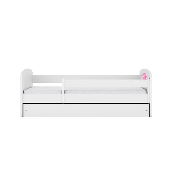 Tremmeseng - Babydreams Hvid - Prinsesse Til Hest Med Skuffe Og Madras 140x70 Cm
