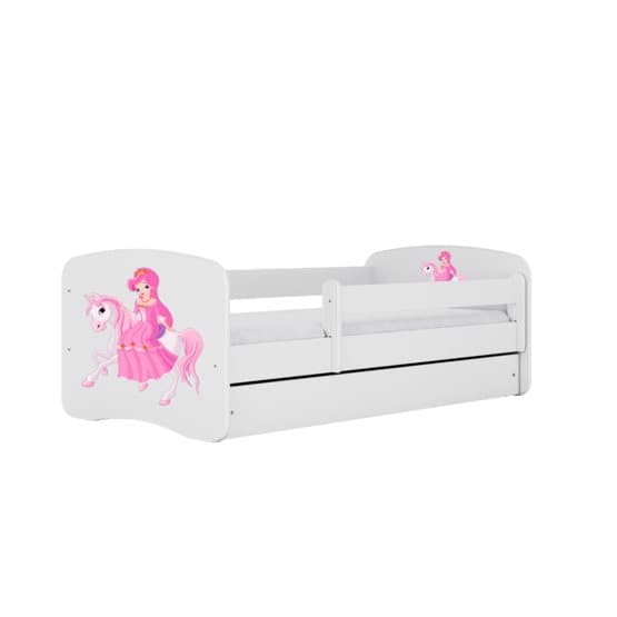 Tremmeseng - Babydreams Hvid - Prinsesse På Hest Med Skuffe 180x80 Cm