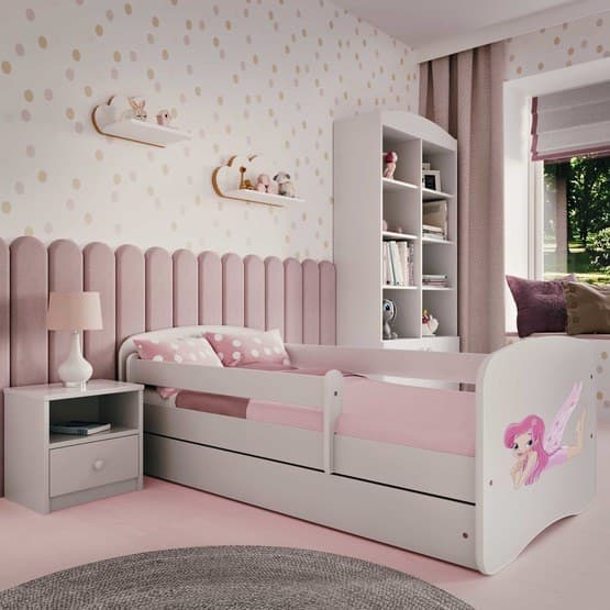 Barnsäng - Babydreams Vit - Fairy With Wings Med Låda 180x80 Cm