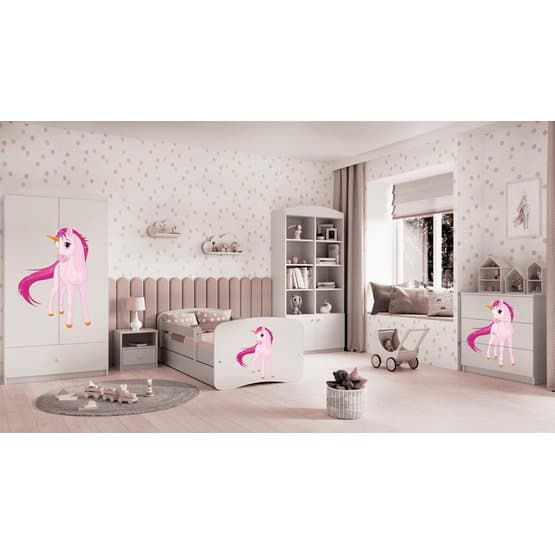 Pinnasänky - Babydreams White - Unicorn Laatikko 160x80 cm