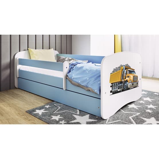 Tremmeseng - Babydreams Blå - Lastbil Med Kasse Og Madras 160x80 Cm