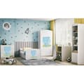 Miniatyrbild 4 av 8: Barnsäng - Babydreams Vit/Blå - Bear Med Låda Och Madrass 180x80 Cm