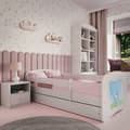 Miniatyrbild 1 av 8: Barnsäng - Babydreams Vit/Blå - Bear Med Låda Och Madrass 140x70 Cm
