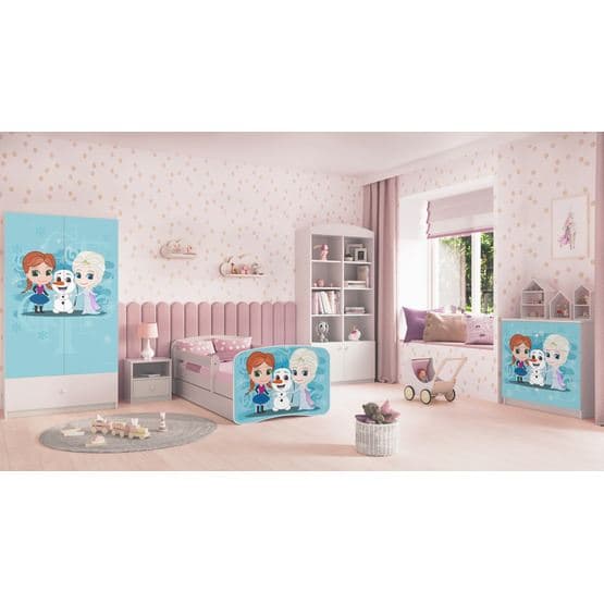 Pinnasänky - Babydreams White - Frozen Laatikko ja Patja 140x70 cm