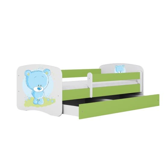 Barnsäng - Babydreams Grön - Blå - Bear Med Låda 160x80 Cm