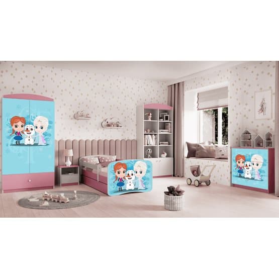 Barnsäng - Babydreams Rosa - Frozen Med Låda 180x80 Cm