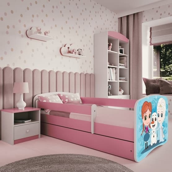 Barnsäng - Babydreams Rosa - Frozen Med Låda 180x80 Cm