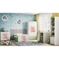 Miniatyrbillede 3 af 6: Tremmeseng - Babydreams Grøn - Bjørn Med Sommerfugle Med Skuffe 140x70 Cm