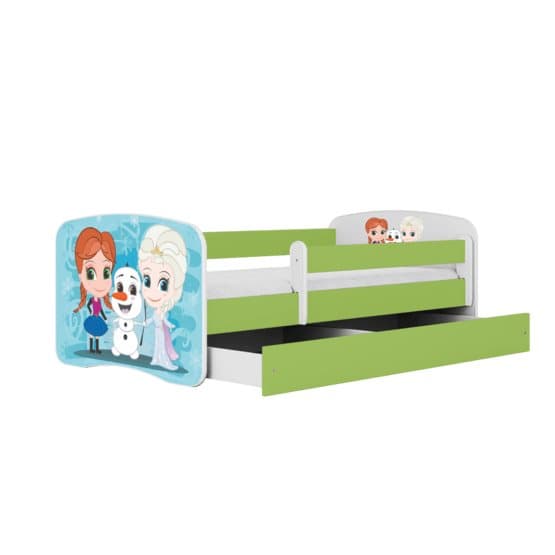 Tremmeseng - Babydreams Grøn - Frosset Med Æske Og Madras 140x70 Cm