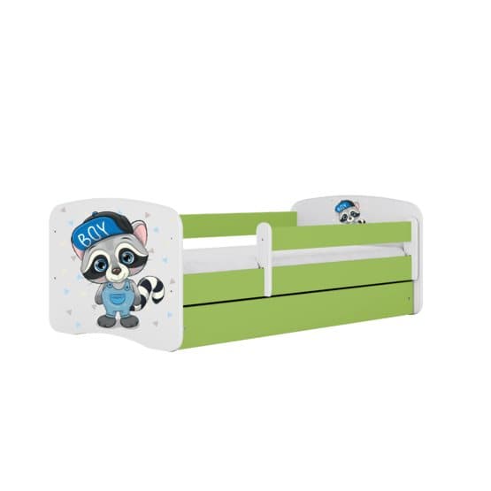 Barnsäng - Babydreams Grön - Racoon Med Låda 180x80 Cm