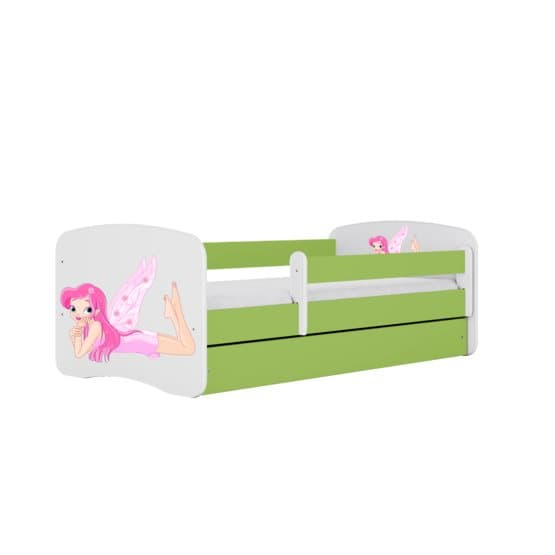 Barnsäng - Babydreams Grön - Fairy With Wings Med Låda 180x80 Cm