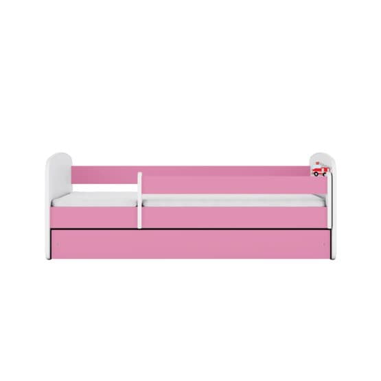 Barnsäng - Babydreams Rosa - Fire Truck Med Låda Och Madrass 180x80 Cm