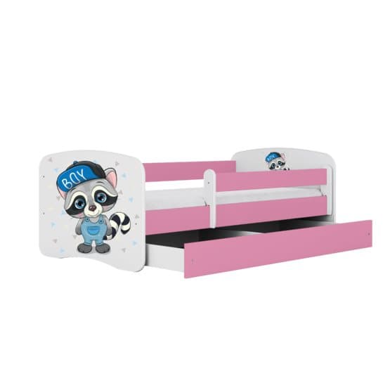Barnsäng - Babydreams Rosa - Racoon Med Låda 140x70 Cm