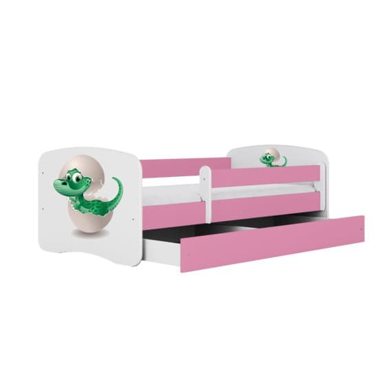 Barnsäng - Babydreams Rosa - Dinosaur Med Låda 180x80 Cm