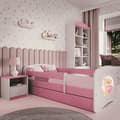 Miniatyrbild 1 av 6: Barnsäng - Babydreams Rosa - Bear With Butterflies Med Låda Och Madrass 180x80 Cm