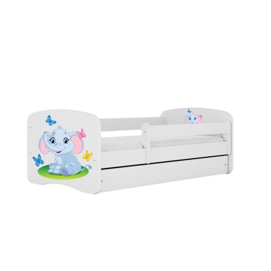 Tremmeseng - Babydreams Hvid - Elefant Med Skuffe 160x80 Cm