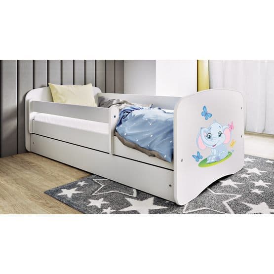 Tremmeseng - Babydreams Hvid - Elefant Med Skuffe 160x80 Cm