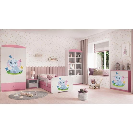 Barnsäng - Babydreams Rosa - Elephant Med Låda 180x80 Cm