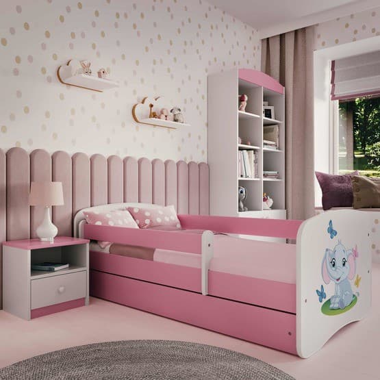 Barnsäng - Babydreams Rosa - Elephant Med Låda 180x80 Cm