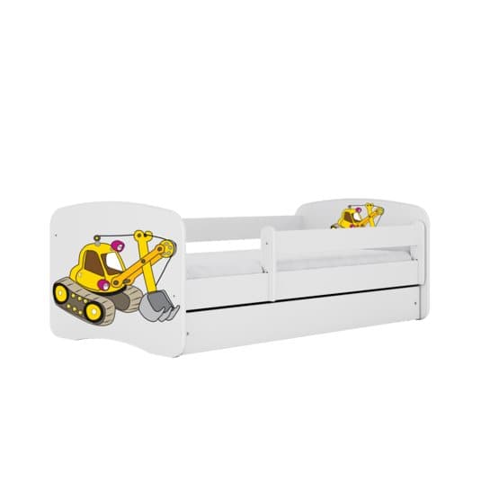 Tremmeseng - Babydreams Hvid - Gravemaskine Med Skuffe 140x70 Cm