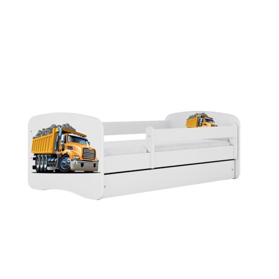 Tremmeseng - Babydreams Hvid - Lastbil Med Skuffe 140x70 Cm