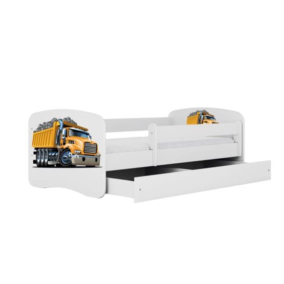 Tremmeseng - Babydreams Hvid - Lastbil Med Skuffe 140x70 Cm