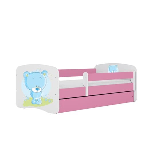 Tremmeseng - Babydreams Pink - Blå - Bjørn Med Skuffe 140x70 Cm