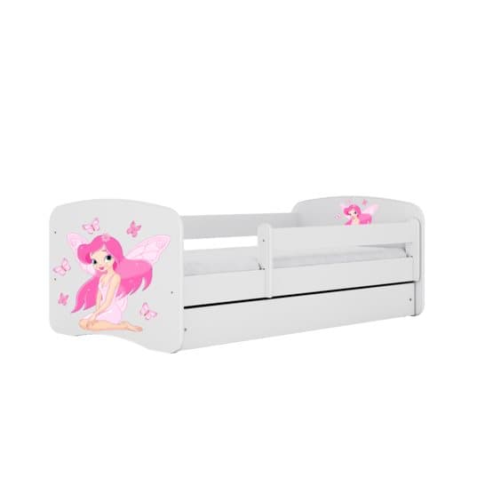 Tremmeseng - Babydreams Hvid - Fe Med Sommerfugle Med Skuffe 180x80 Cm