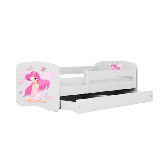 Tremmeseng - Babydreams Hvid - Fe Med Sommerfugle Med Skuffe 180x80 Cm
