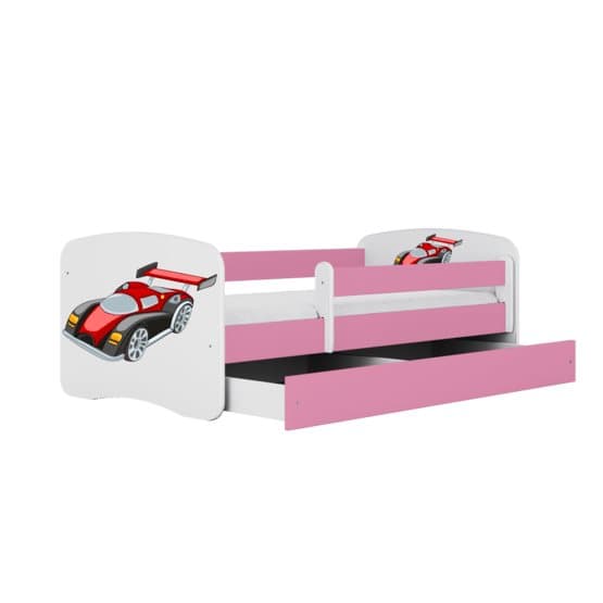 Tremmeseng - Babydreams Pink - Racerbil Med Skuffe 180x80 Cm
