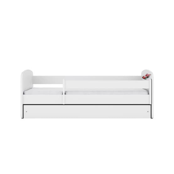 Tremmeseng - Babydreams Hvid - Racerbil Med Kasse Og Madras 140x70 Cm