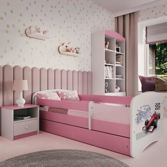 Tremmeseng - Babydreams Pink - Formel 1 Med Skuffe Og Madras 140x70 Cm
