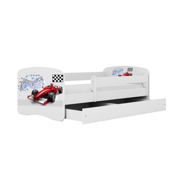 Barnsäng - Babydreams Vit - Formula One Med Låda 180x80 Cm