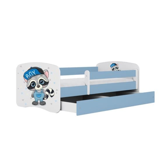 Barnsäng - Babydreams Blå - Racoon Med Låda 140x70 Cm
