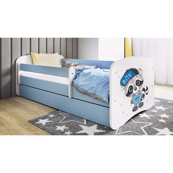 Tremmeseng - Babydreams Blå - Vaskebjørn Med Skuffe 180x80 Cm