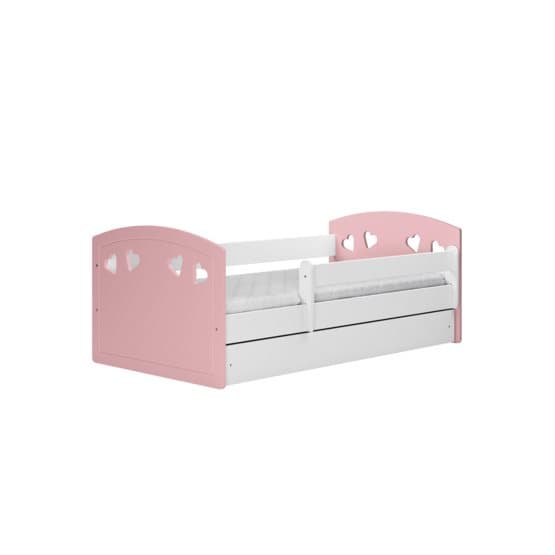 Barnsäng - Julia Mix Pale Rosa - Med Låda Och Madrass 140x80 Cm