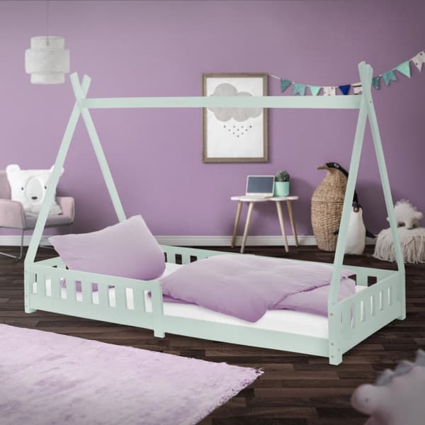 Lasten sänky Teepee turkoosi Fall Out puinen sänky talo sänky mänty puu 200x90cm