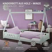 Lasten sänky Teepee turkoosi Fall Out puinen sänky talo sänky mänty puu 200x90cm