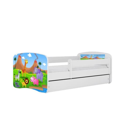 Tremmeseng - Babydreams Hvid - Safari Med Skuffe 180x80 Cm