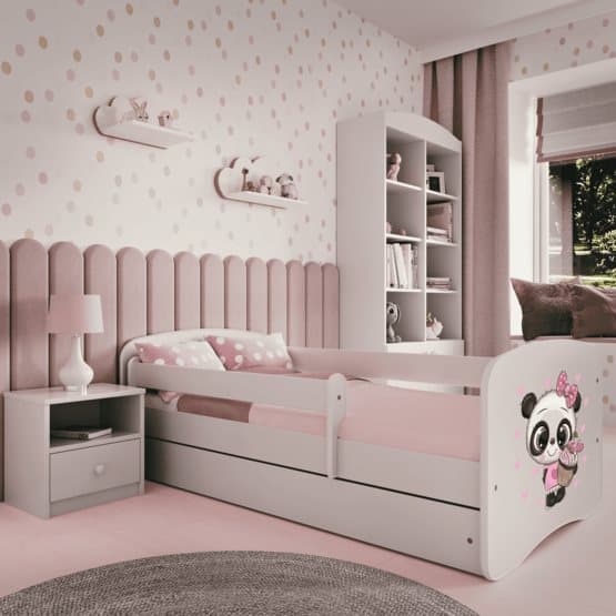 Tremmeseng - Babydreams Hvid - Panda Med Skuffe 180x80 Cm