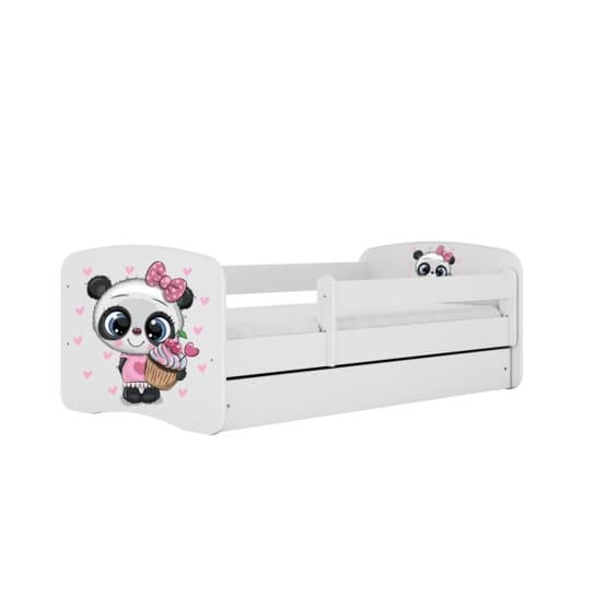 Tremmeseng - Babydreams Hvid - Panda Med Æske Og Madras 160x80 Cm