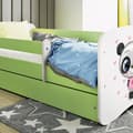 Miniatyrbild 2 av 5: Barnsäng - Babydreams Grön - Panda Med Låda Och Madrass 160x80 Cm