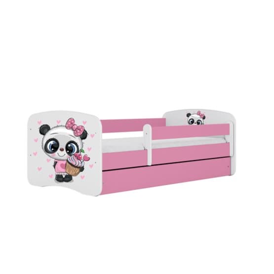 Barnsäng - Babydreams Rosa - Panda Med Låda Och Madrass 180x80 Cm