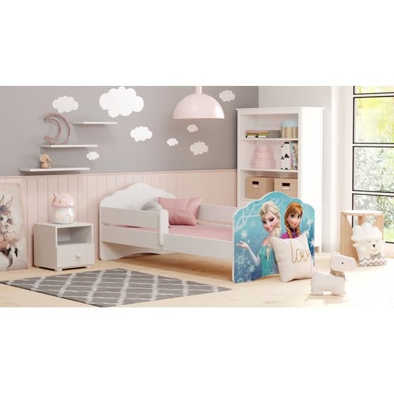 Barnsäng - Fala Med Madrass Och Skyddskant - Anna Och Elsa 2 - 160 x 80 Cm