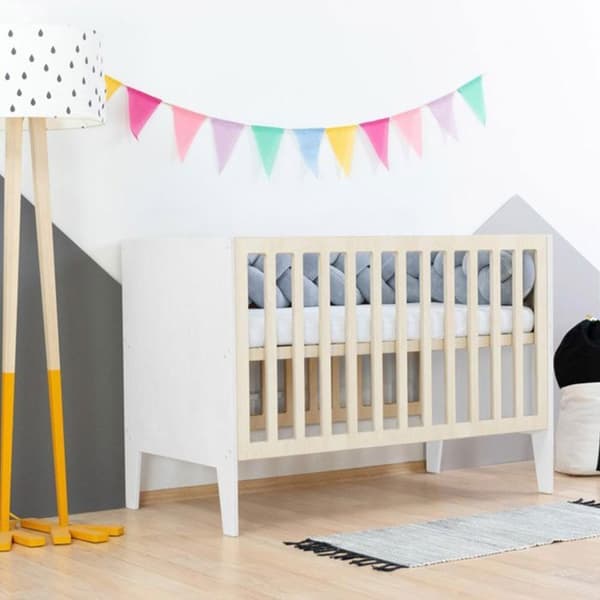 Vit evolutiv baby vit vitträ färg naturlig 60 x 120 cm