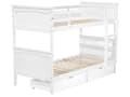 Miniatyrbilde 8 av 11: Køyeseng Hvit Furu 90 x 200 cm Junior køyeseng i Tre med Trappestige Minimalistisk Skandinavisk Høy Køyeseng Oppbevaringsskuffer Barnerom