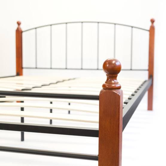 Dobbeltseng - Metalstel - Sort/Brun - Stel 915 - 160x200 Cm
