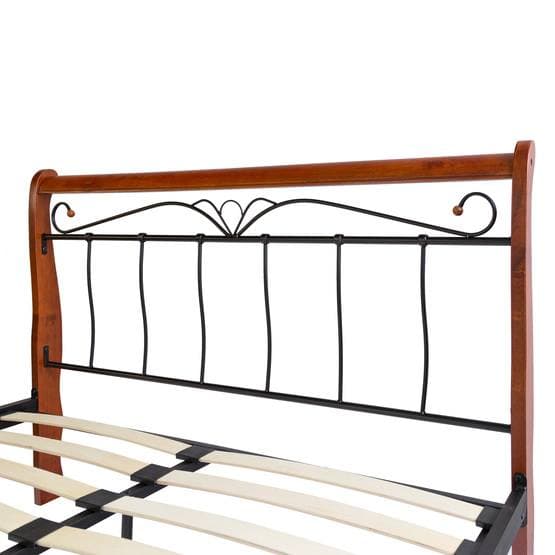 Dubbelsäng - Metallram - Svart/Brun - Ram 1008 - 180x200 Cm