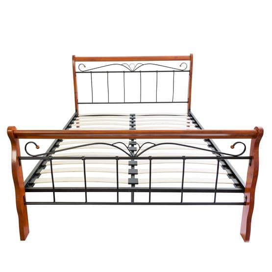 Dubbelsäng - Metallram - Svart/Brun - Ram 1008 - 180x200 Cm