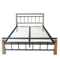 Miniatyrbillede 5 af 7: Dobbeltseng - Metalstel - Sort/Naturlig - Stel 5072 - 140x200 Cm